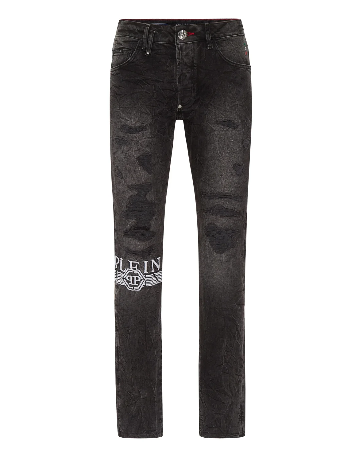 Denim Super Straight Cut Trousers, цвет: Серый