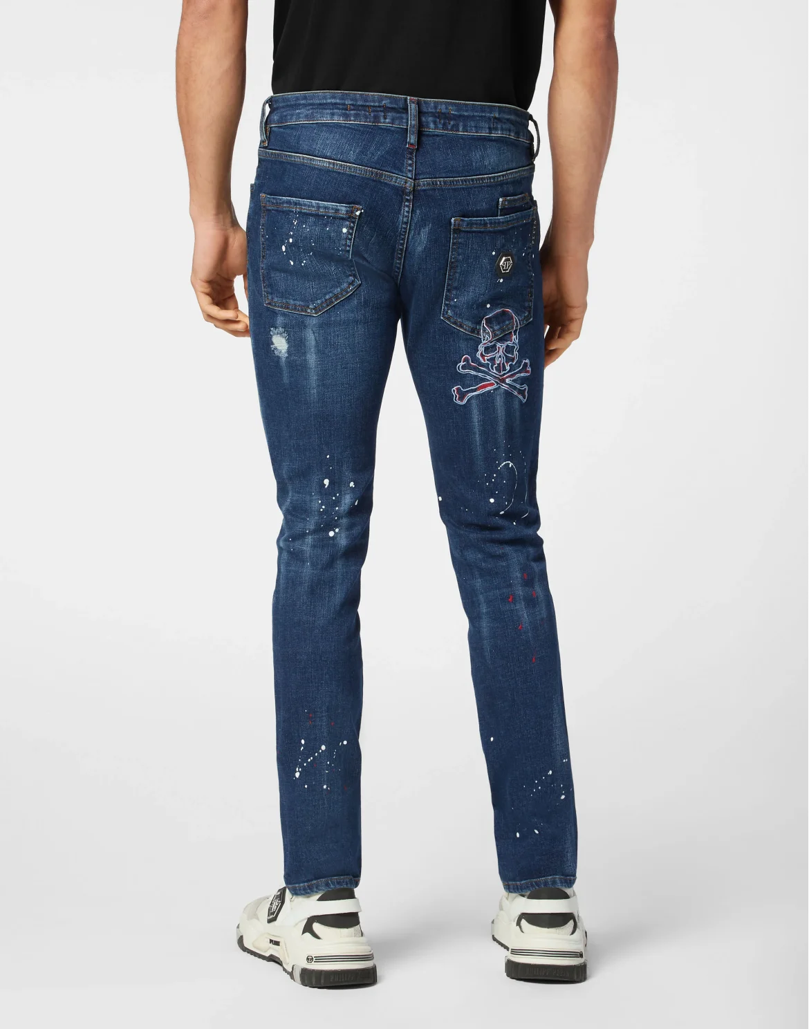 Denim Super Straight Cut Trousers Skull&Bones, цвет: Синий