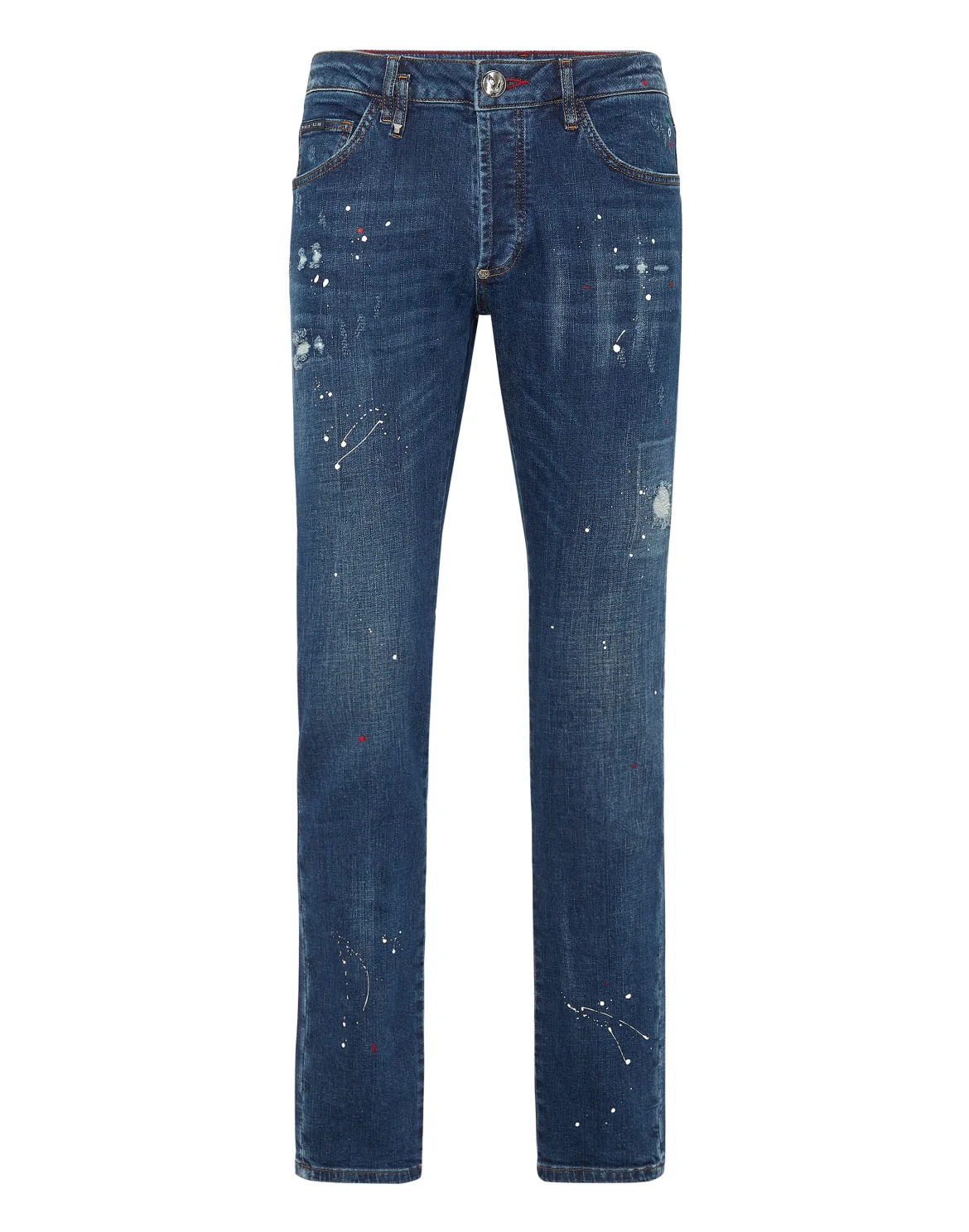 Denim Super Straight Cut Trousers Skull&Bones, цвет: Синий