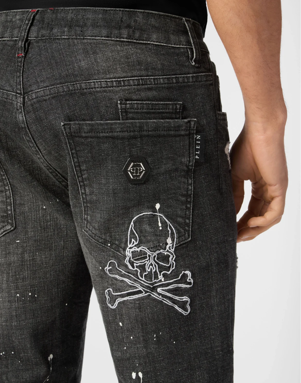Denim Super Straight Cut Trousers Skull&Bones, цвет: Серый