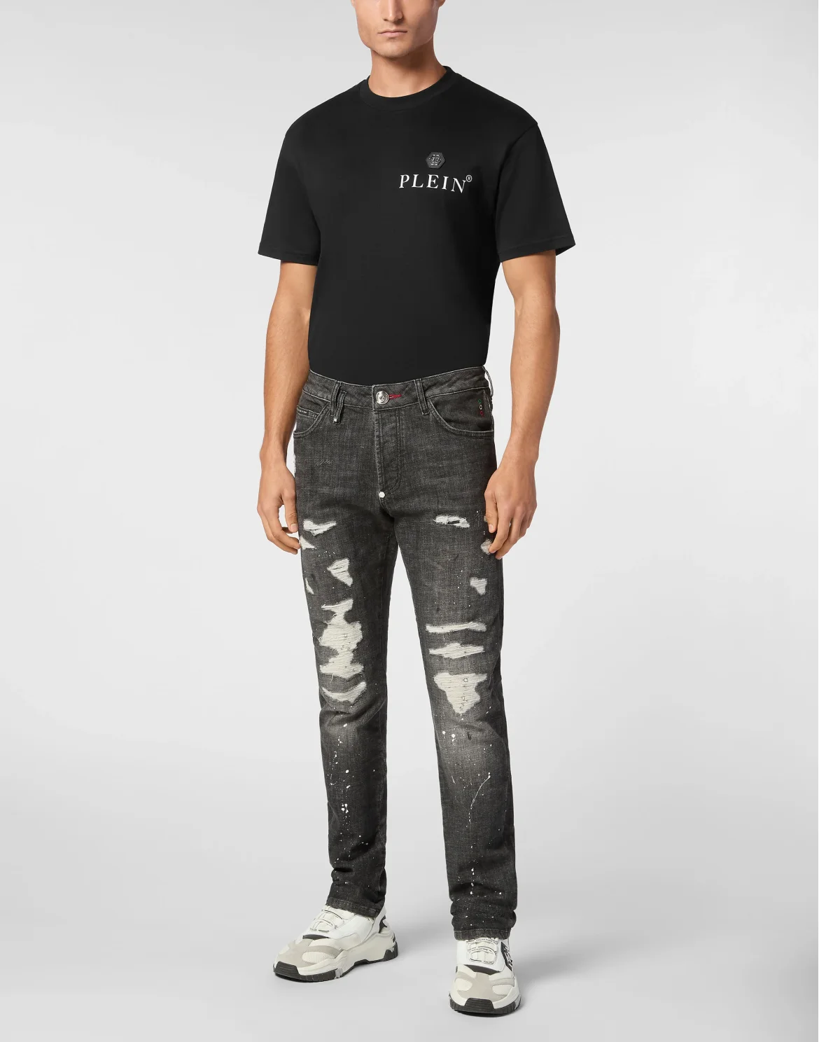 Denim Super Straight Cut Trousers Skull&Bones, цвет: Серый