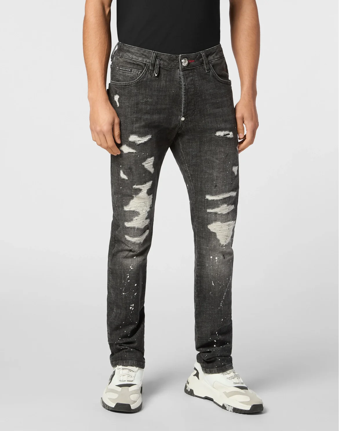 Denim Super Straight Cut Trousers Skull&Bones, цвет: Серый