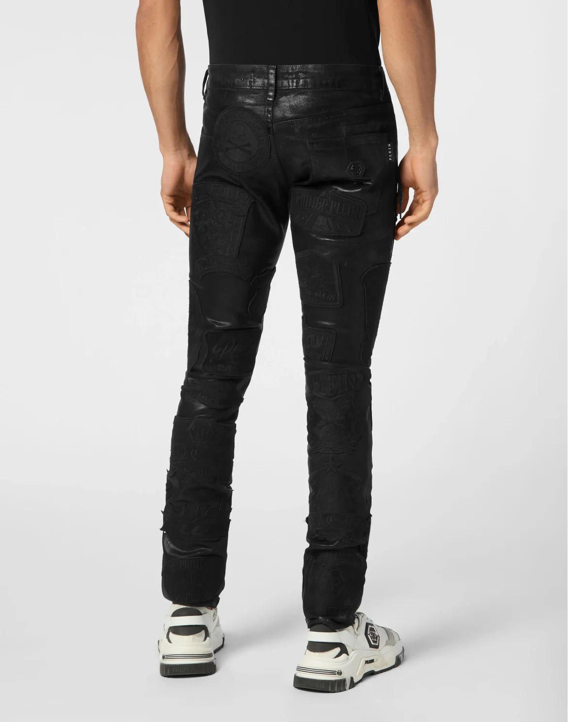 Denim Rock Star Trousers Patches, цвет: Черный