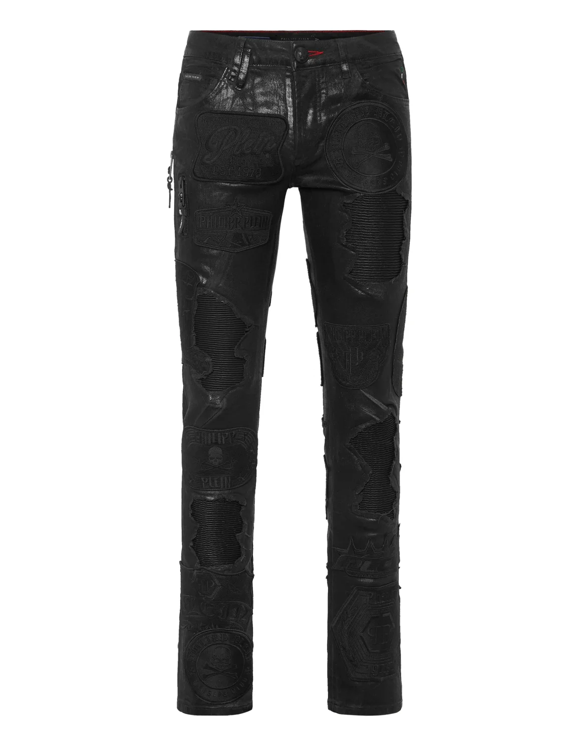 Denim Rock Star Trousers Patches, цвет: Черный