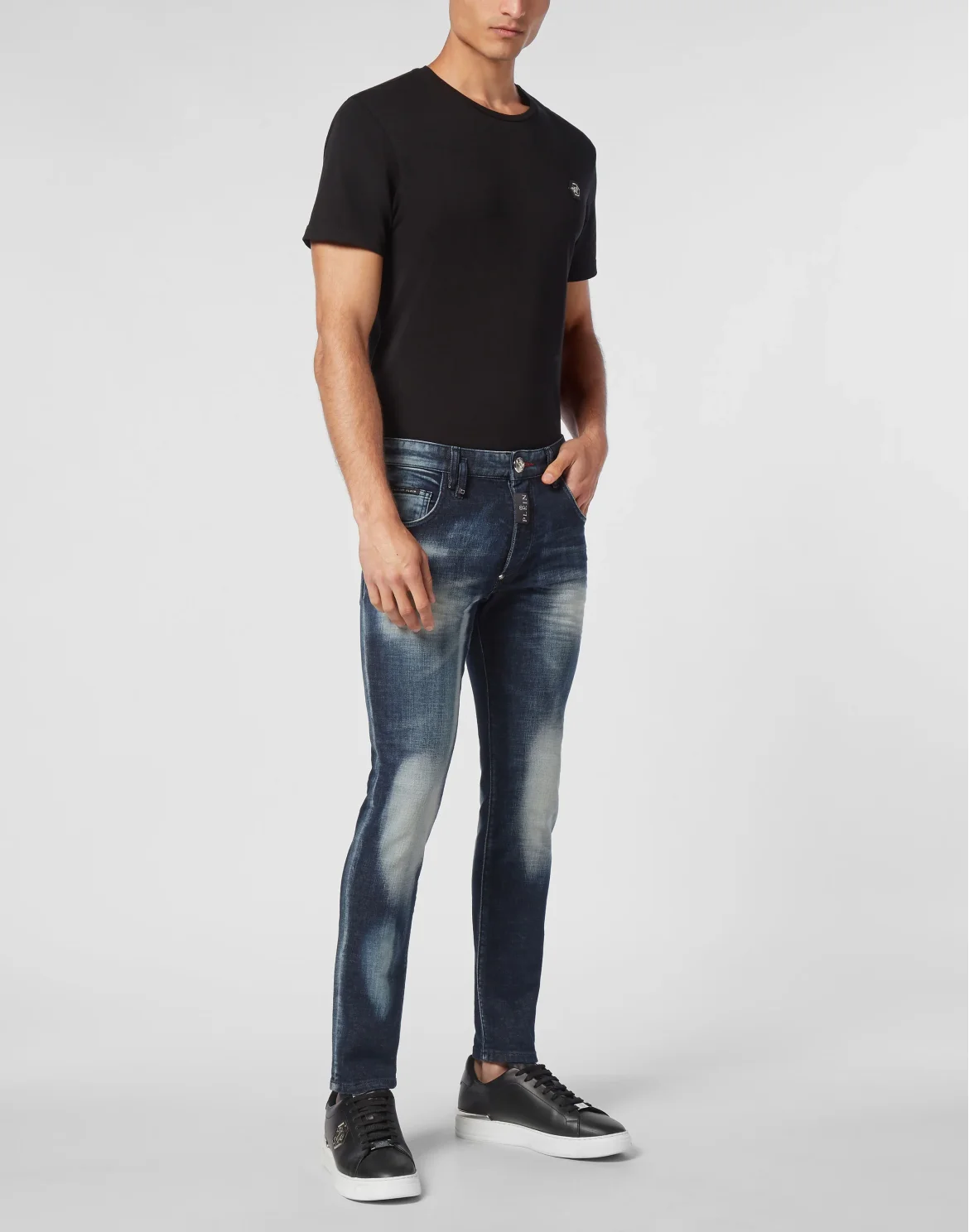 Denim Skinny Trousers, цвет: Серый