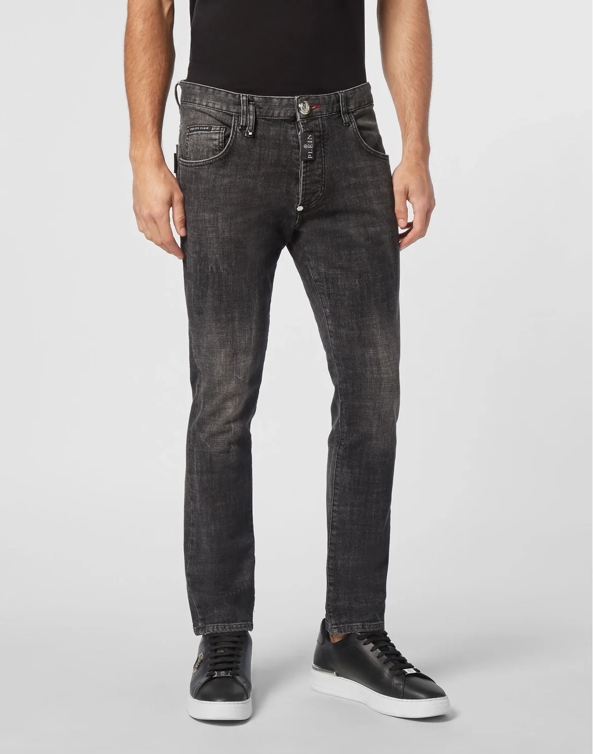 Denim Skinny Trousers, цвет: Серый