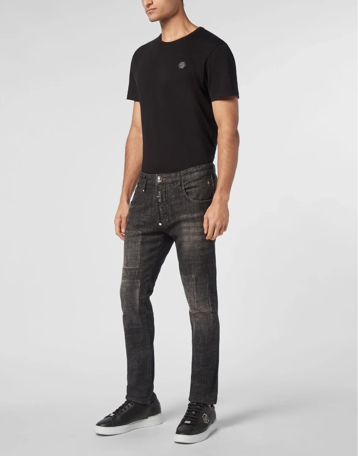 Denim Skinny Trousers, цвет: Серый