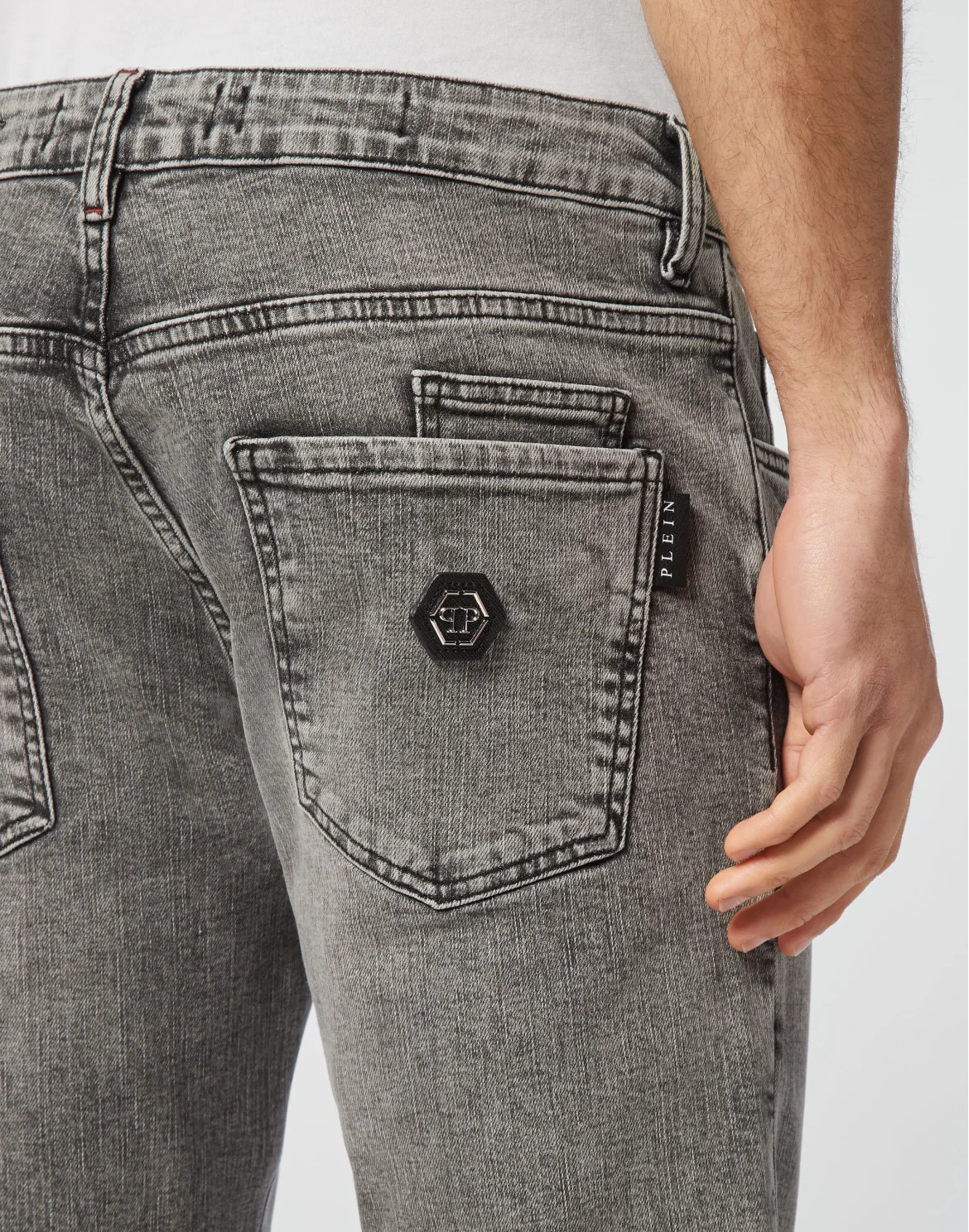 Denim Super Straight Cut Trousers, цвет: Серый