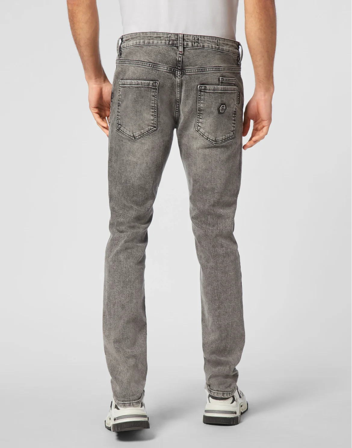 Denim Super Straight Cut Trousers, цвет: Серый