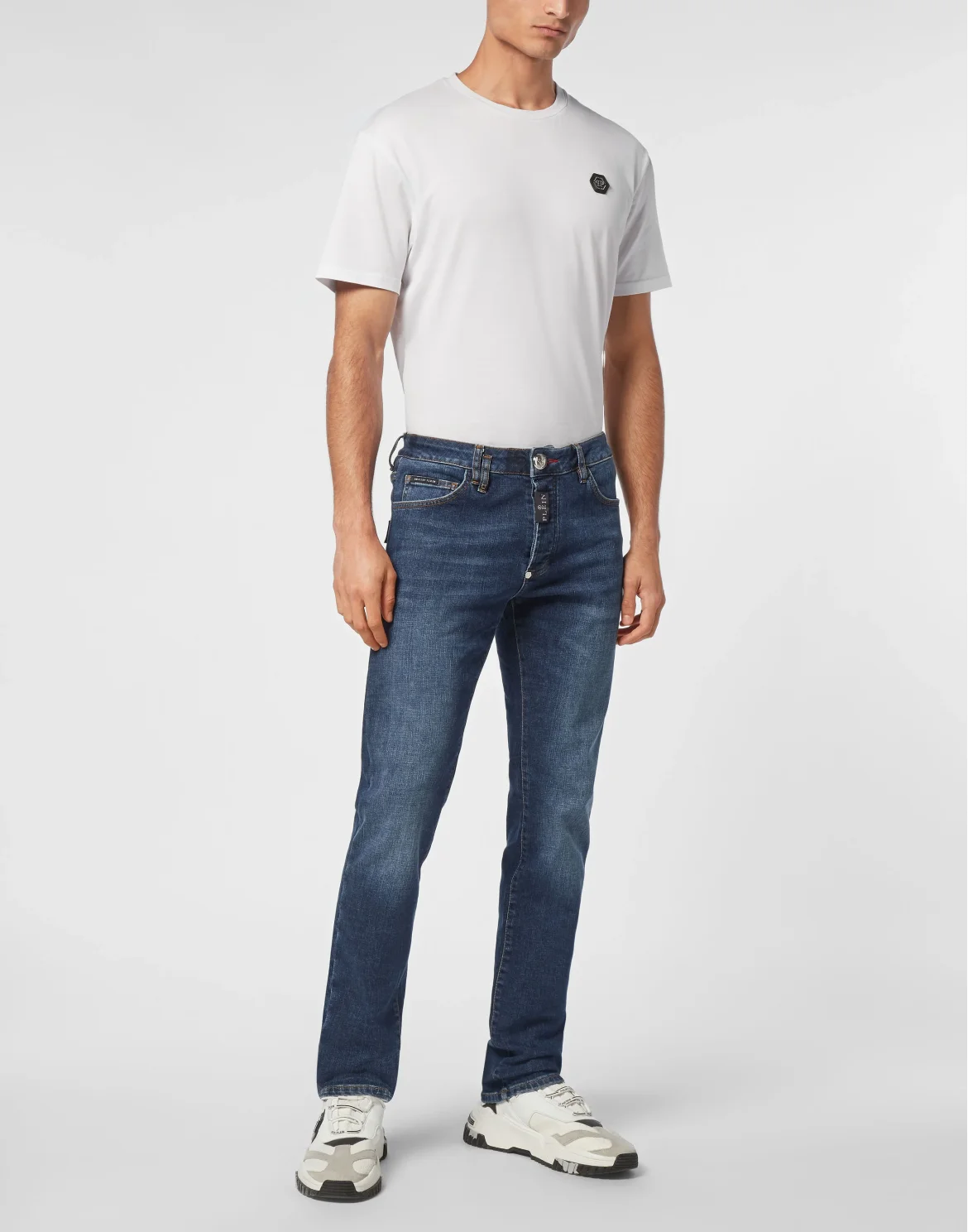 Denim Super Straight Cut Trousers, цвет: Белый