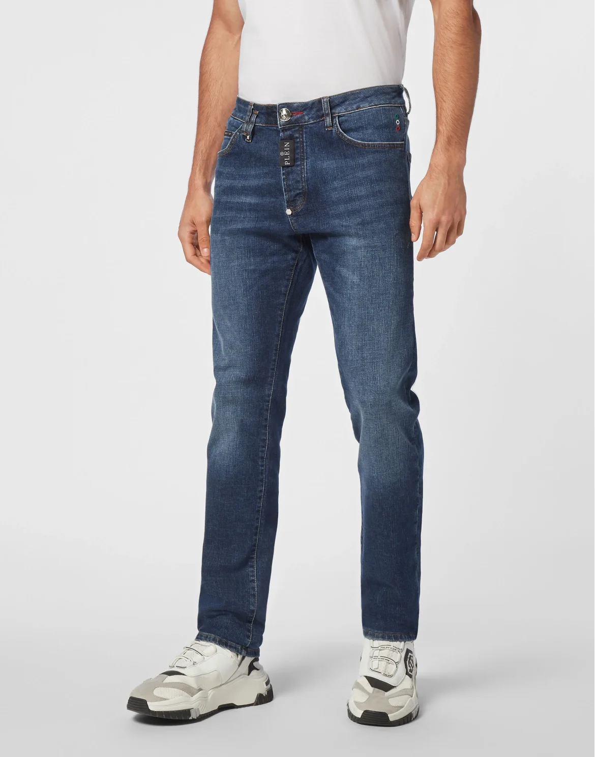Denim Super Straight Cut Trousers, цвет: Белый