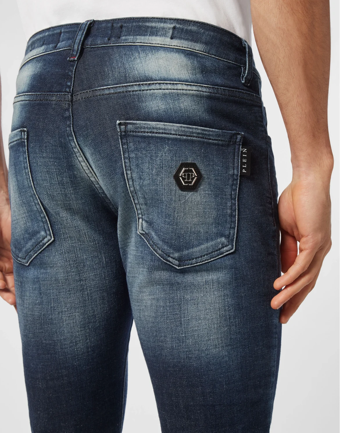 Denim Super Straight Cut Trousers, цвет: Серый