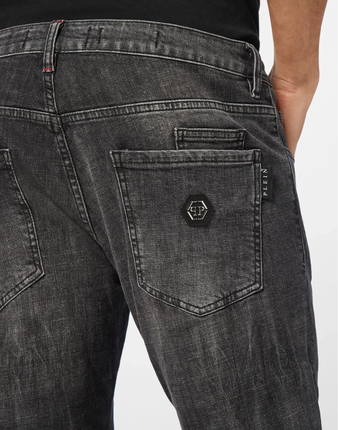 Denim Super Straight Cut Trousers, цвет: Серый