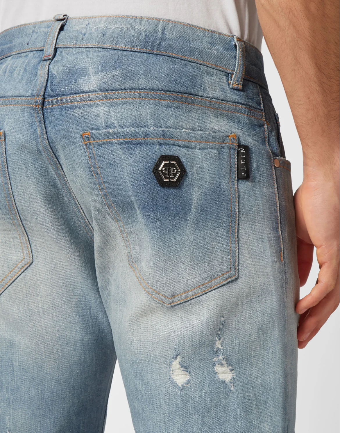 Denim Super Straight Cut Trousers, цвет: Синий