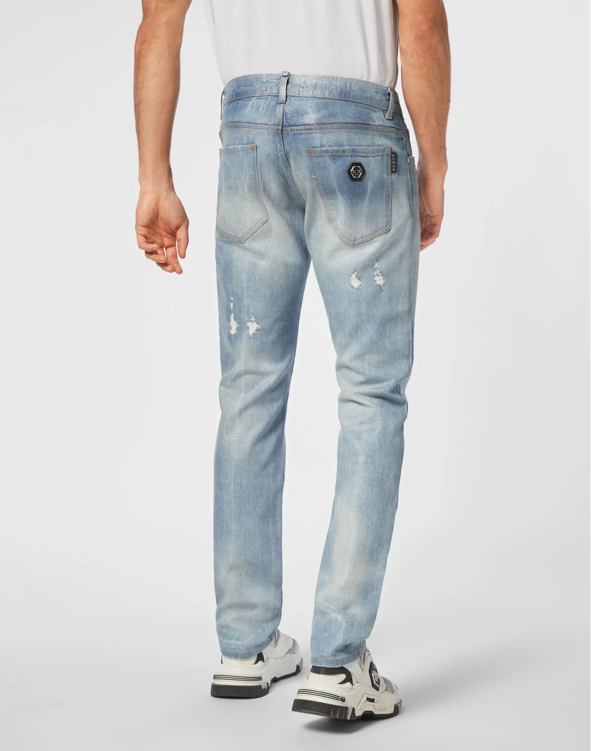 Denim Super Straight Cut Trousers, цвет: Синий