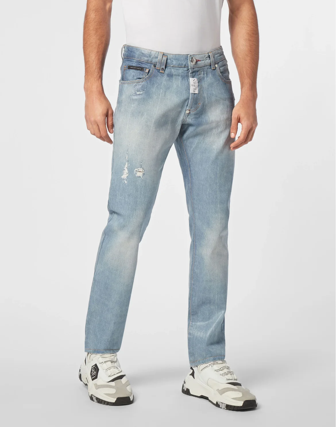 Denim Super Straight Cut Trousers, цвет: Синий