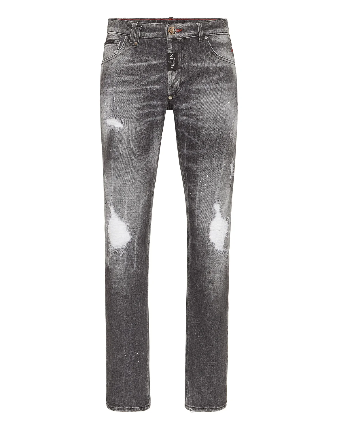 Denim Super Straight Cut Trousers, цвет: Серый