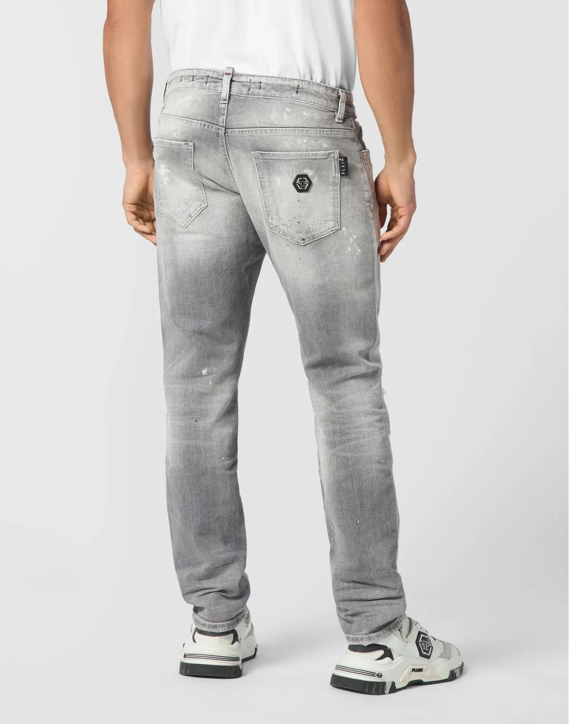 Denim Super Straight Cut Trousers, цвет: Серый