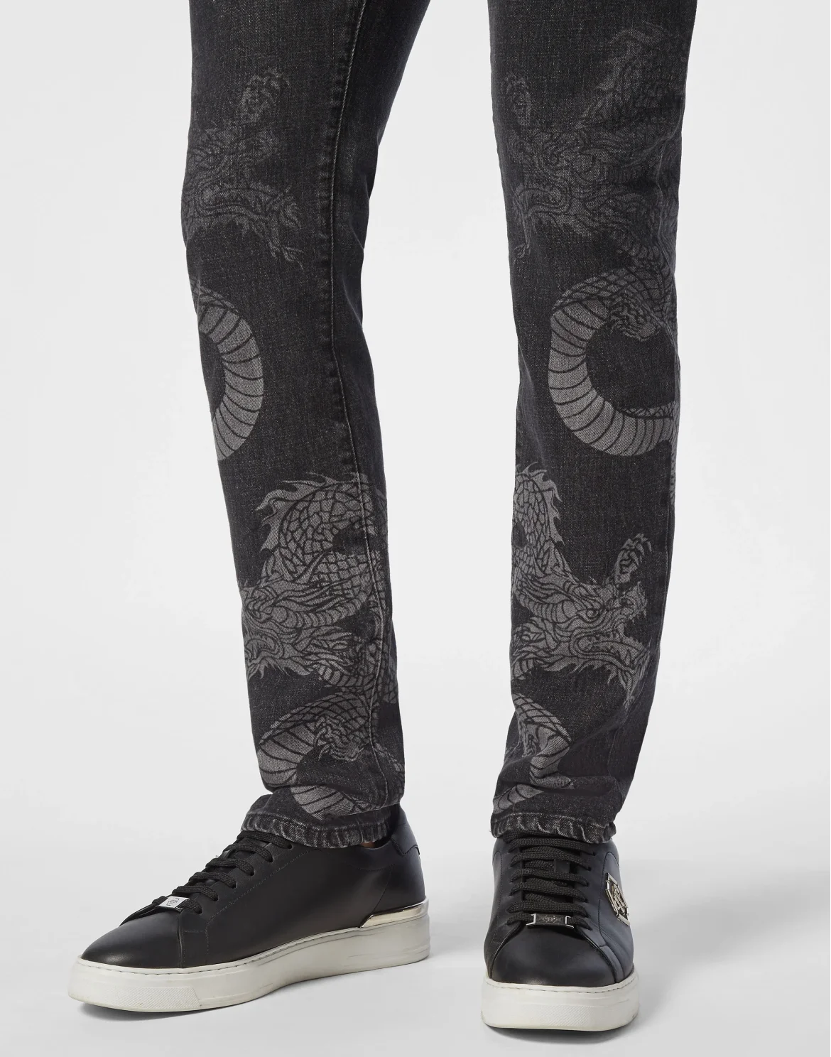 Denim Super Straight Cut Trousers Dragon Shadow, цвет: Серый