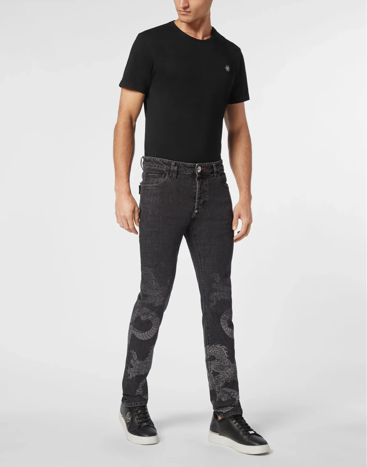 Denim Super Straight Cut Trousers Dragon Shadow, цвет: Серый
