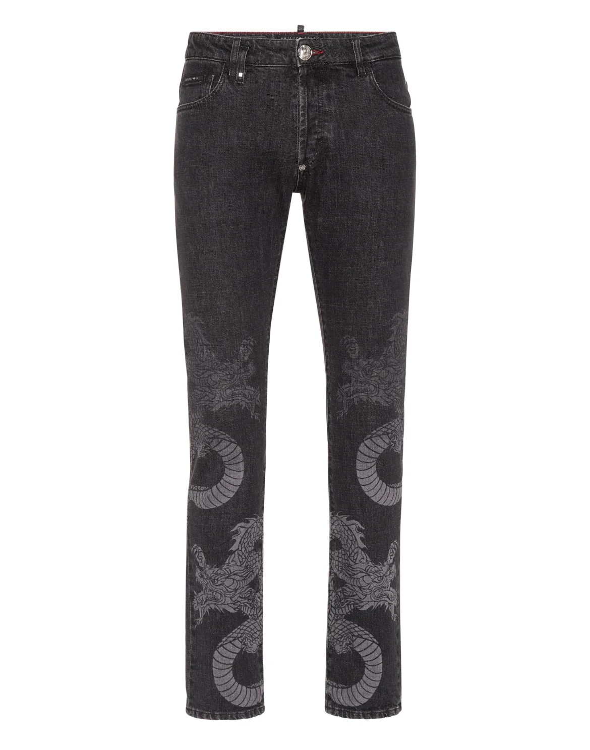 Denim Super Straight Cut Trousers Dragon Shadow, цвет: Серый