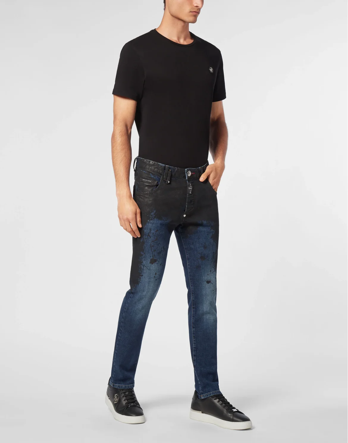 Denim Skinny Trousers, цвет: Черный