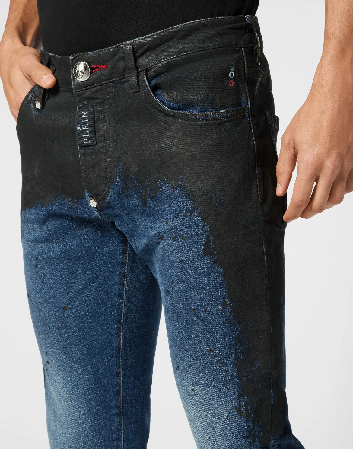 Denim Super Straight Cut Trousers, цвет: Черный