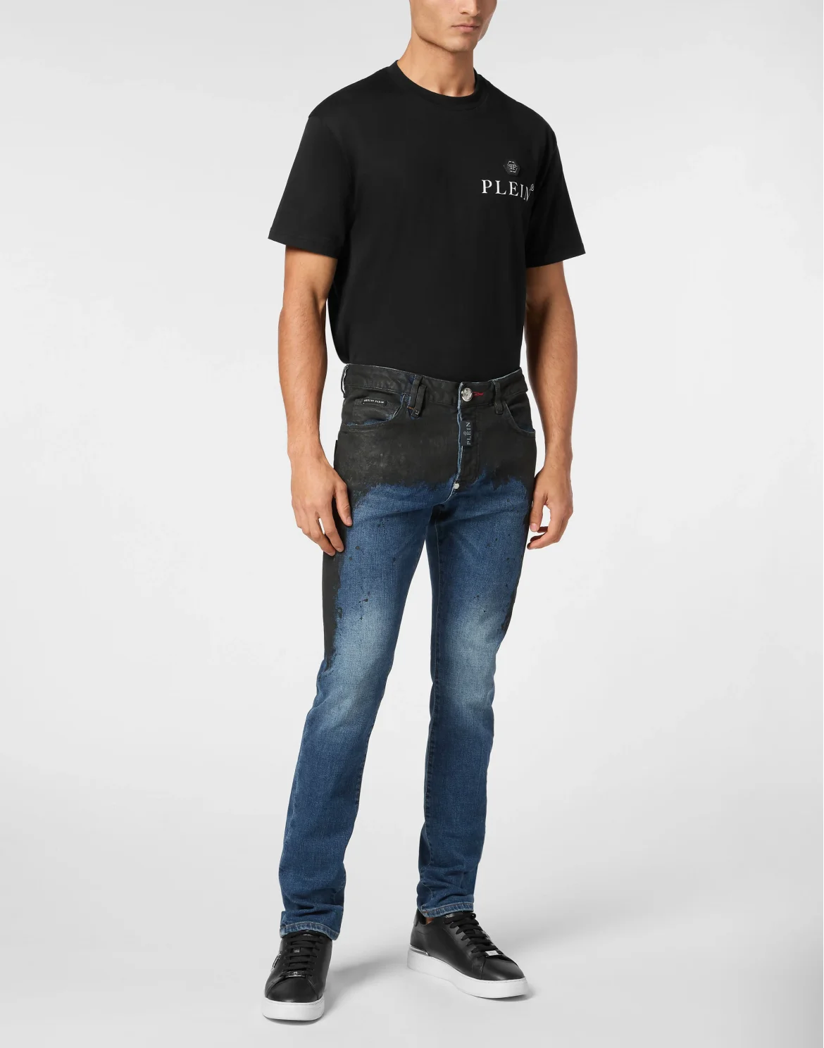 Denim Super Straight Cut Trousers, цвет: Черный