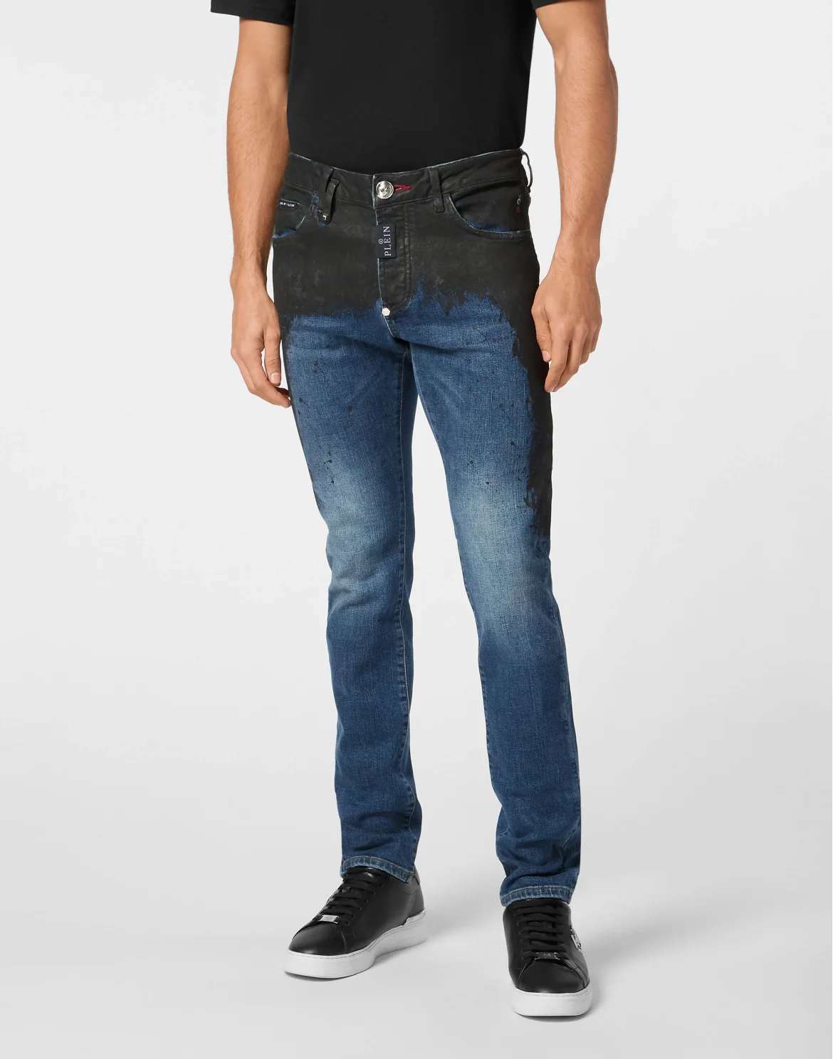 Denim Super Straight Cut Trousers, цвет: Черный