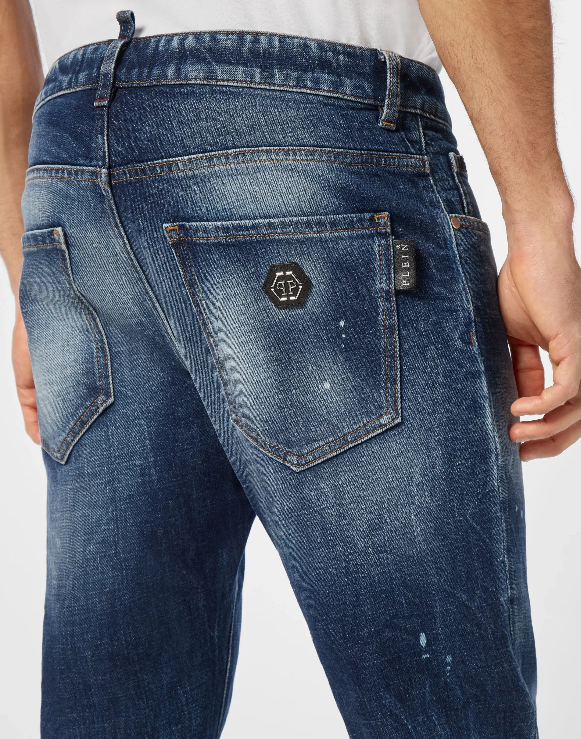 Denim Skinny Fit Trousers, цвет: Синий