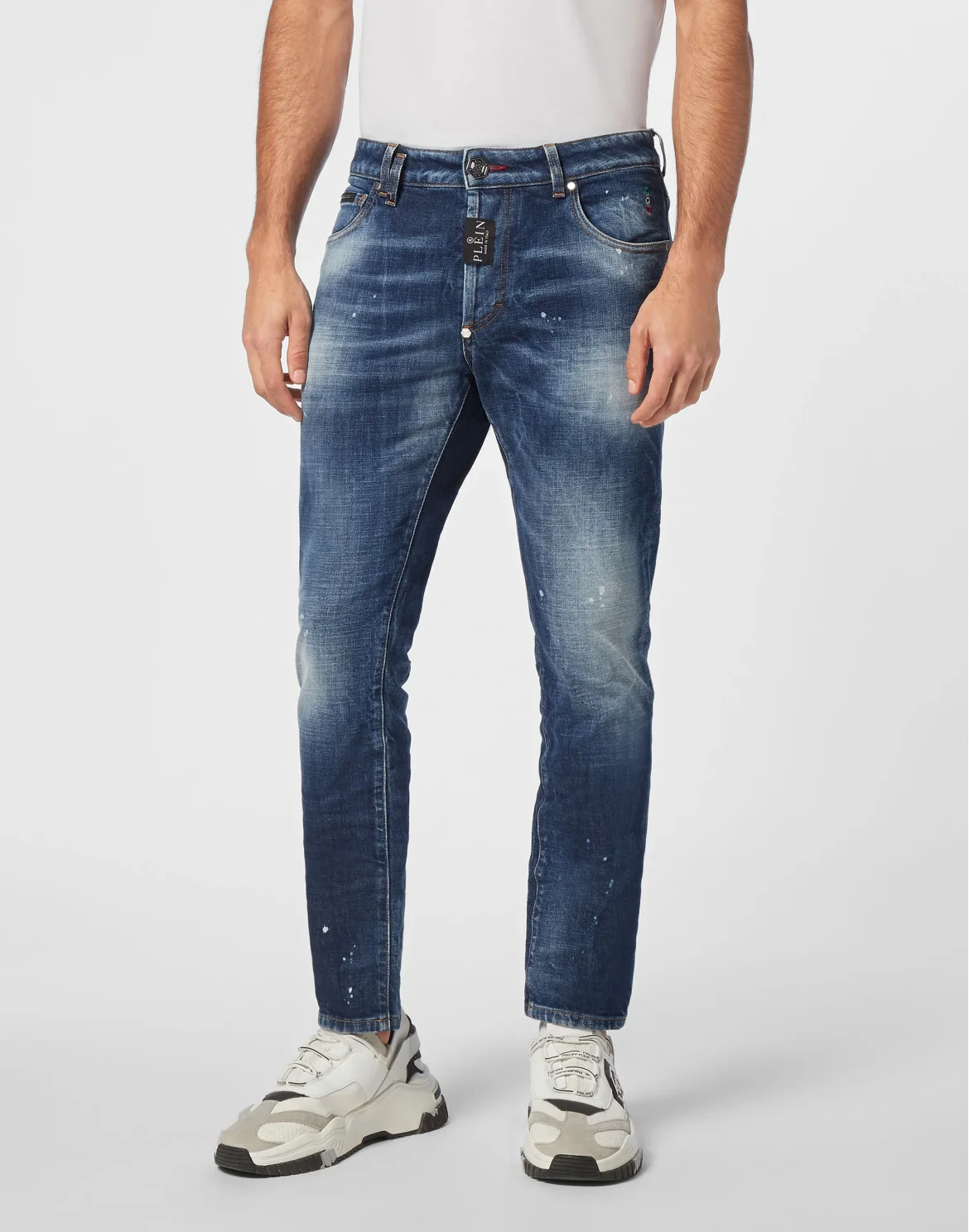 Denim Skinny Fit Trousers, цвет: Синий