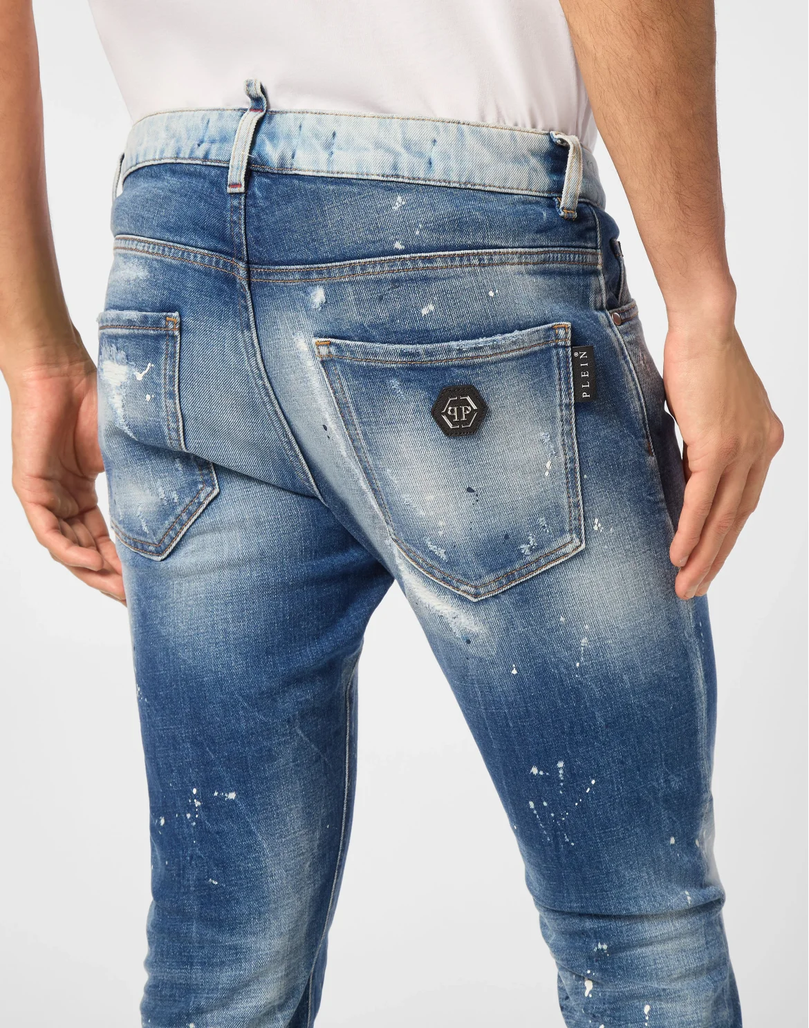Denim Skinny Fit Trousers, цвет: Синий