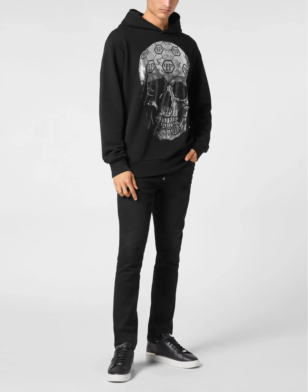 Hoodie Sweatshirt Skull strass, цвет: Черный