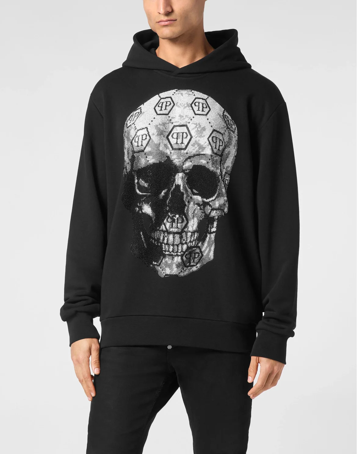 Hoodie Sweatshirt Skull strass, цвет: Черный