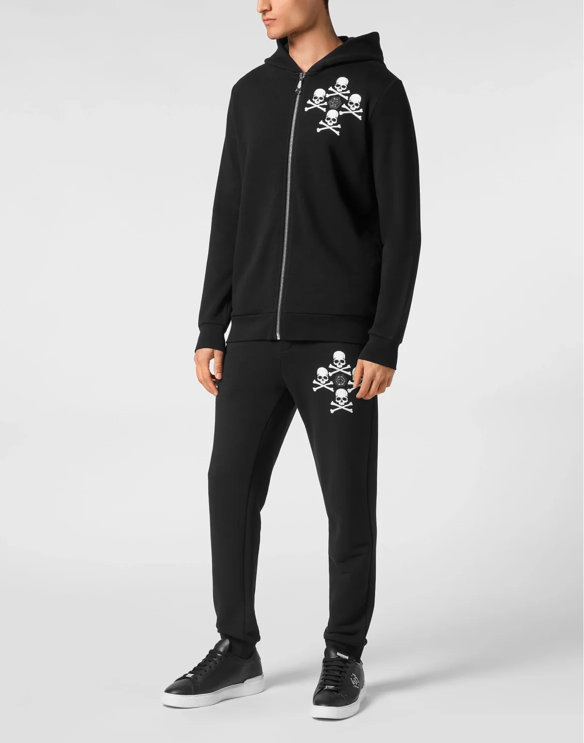 Zipped Hoodie Sweatshirt Skull&Bones, цвет: Черный