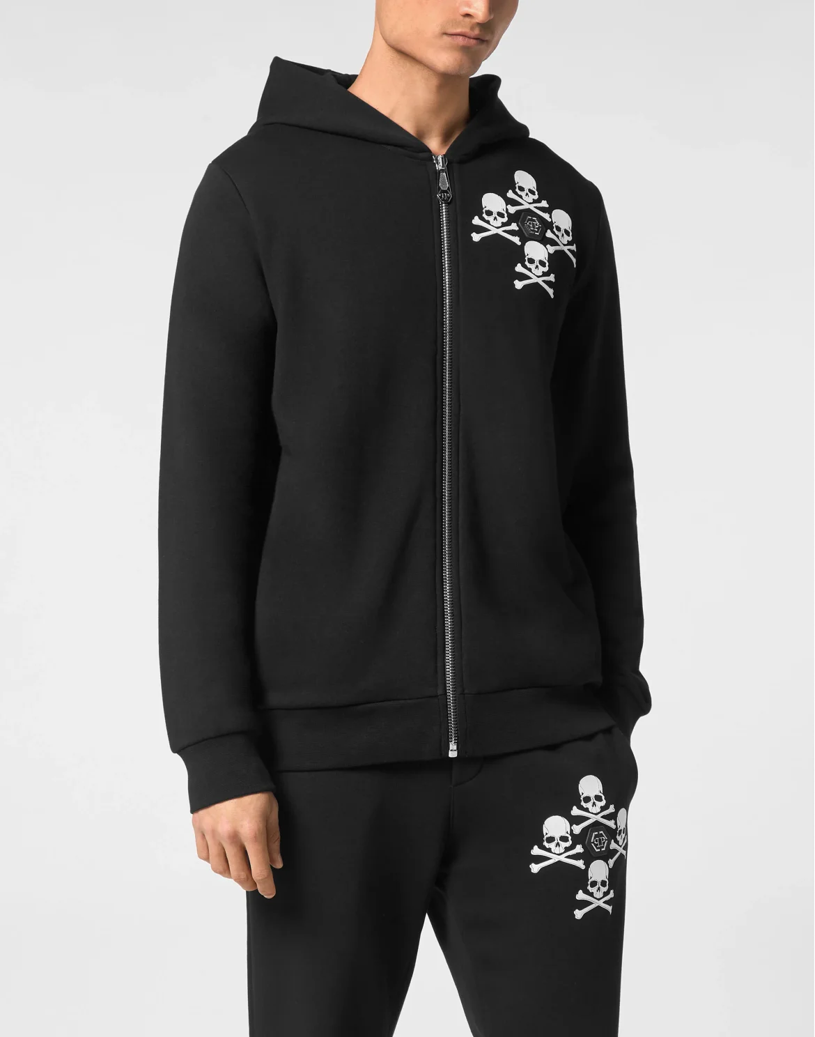 Zipped Hoodie Sweatshirt Skull&Bones, цвет: Черный