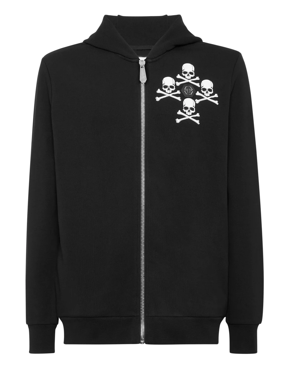 Zipped Hoodie Sweatshirt Skull&Bones, цвет: Черный