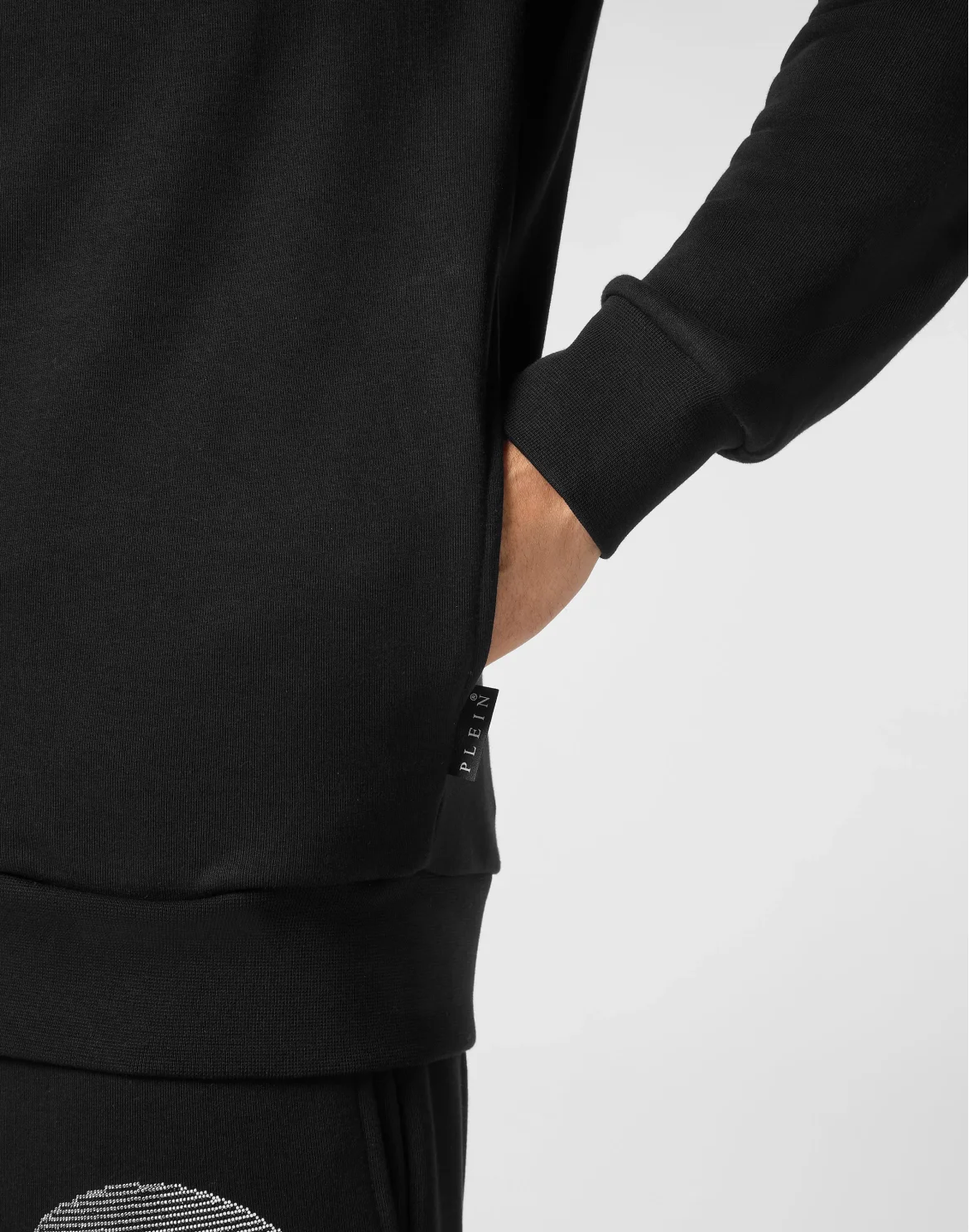 Zipped Hoodie Sweatshirt Skull strass, цвет: Черный