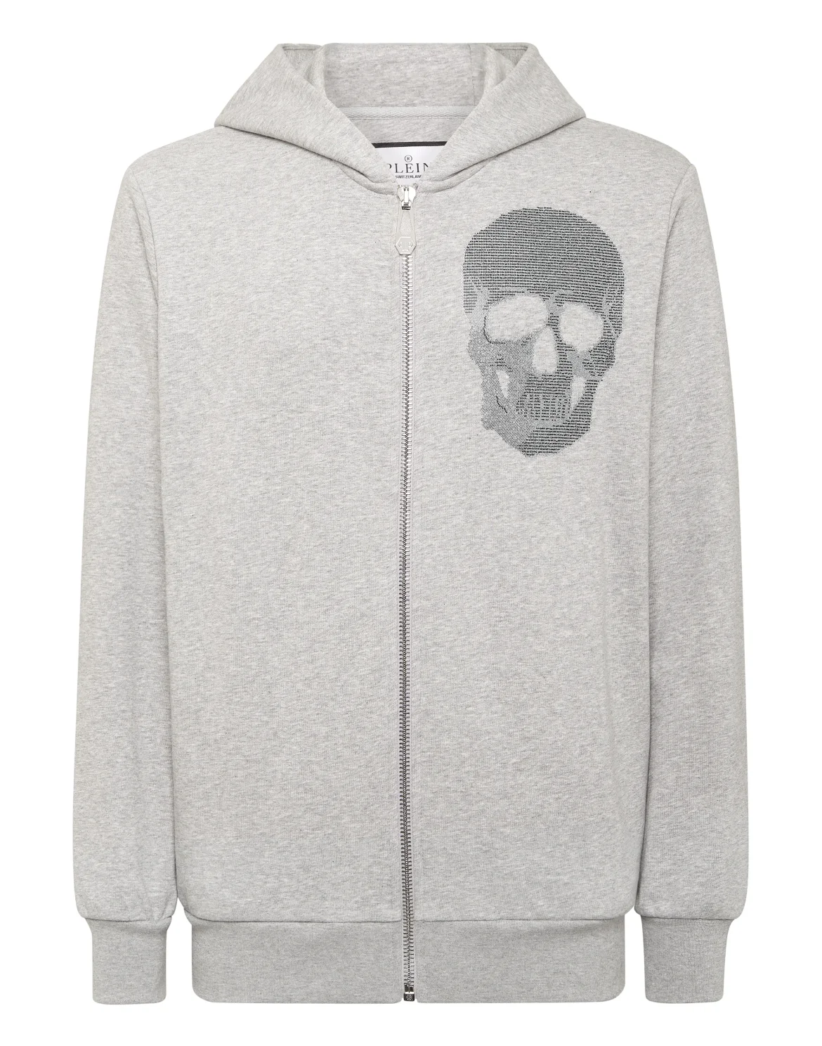 Zipped Hoodie Sweatshirt Skull strass, цвет: Серый