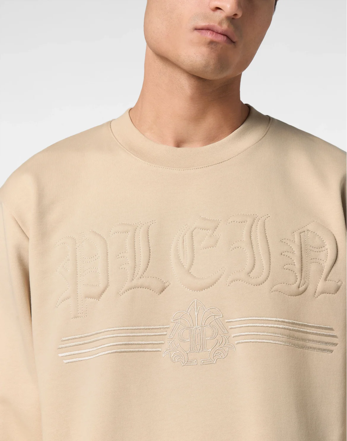 Sweatshirt Round Neck Gothic Plein, цвет: Бежевый