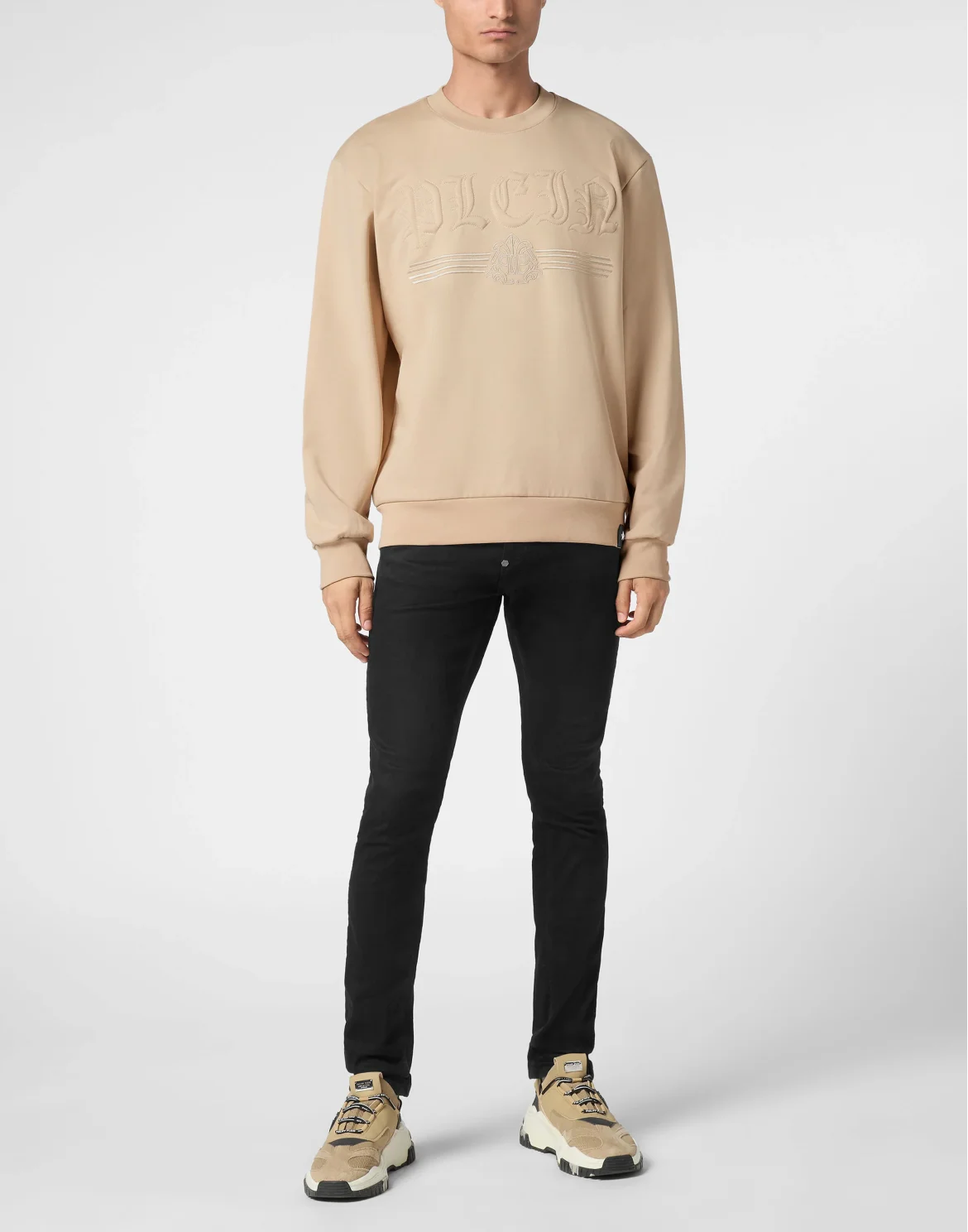 Sweatshirt Round Neck Gothic Plein, цвет: Бежевый