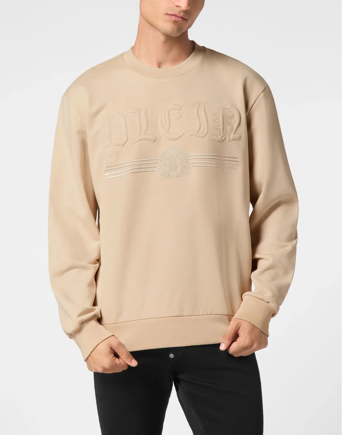 Sweatshirt Round Neck Gothic Plein, цвет: Бежевый