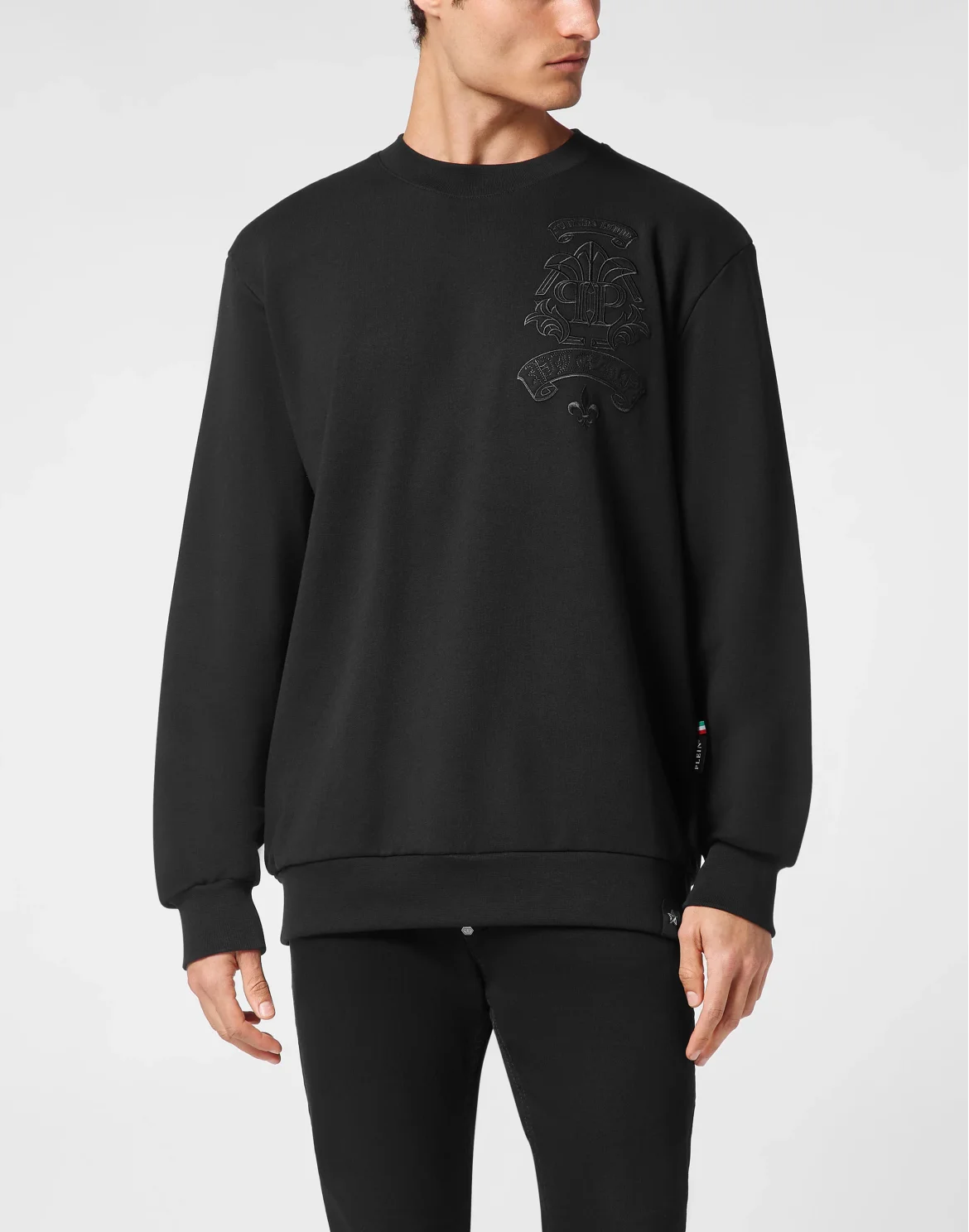Sweatshirt Round Neck Gothic Plein, цвет: Черный