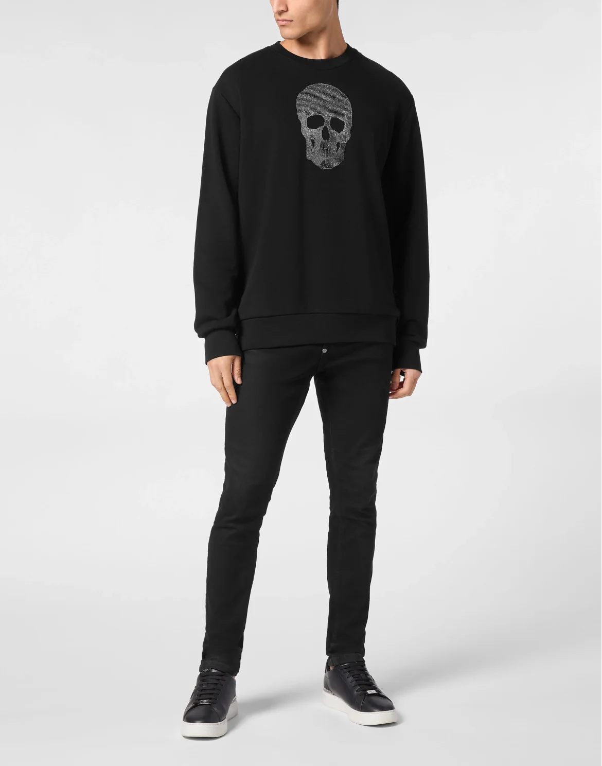 Sweatshirt Long-Sleeve Skull strass, цвет: Черный