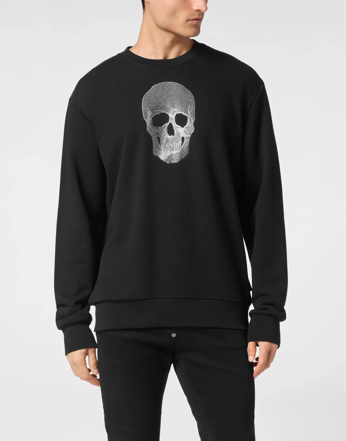 Sweatshirt Long-Sleeve Skull strass, цвет: Черный