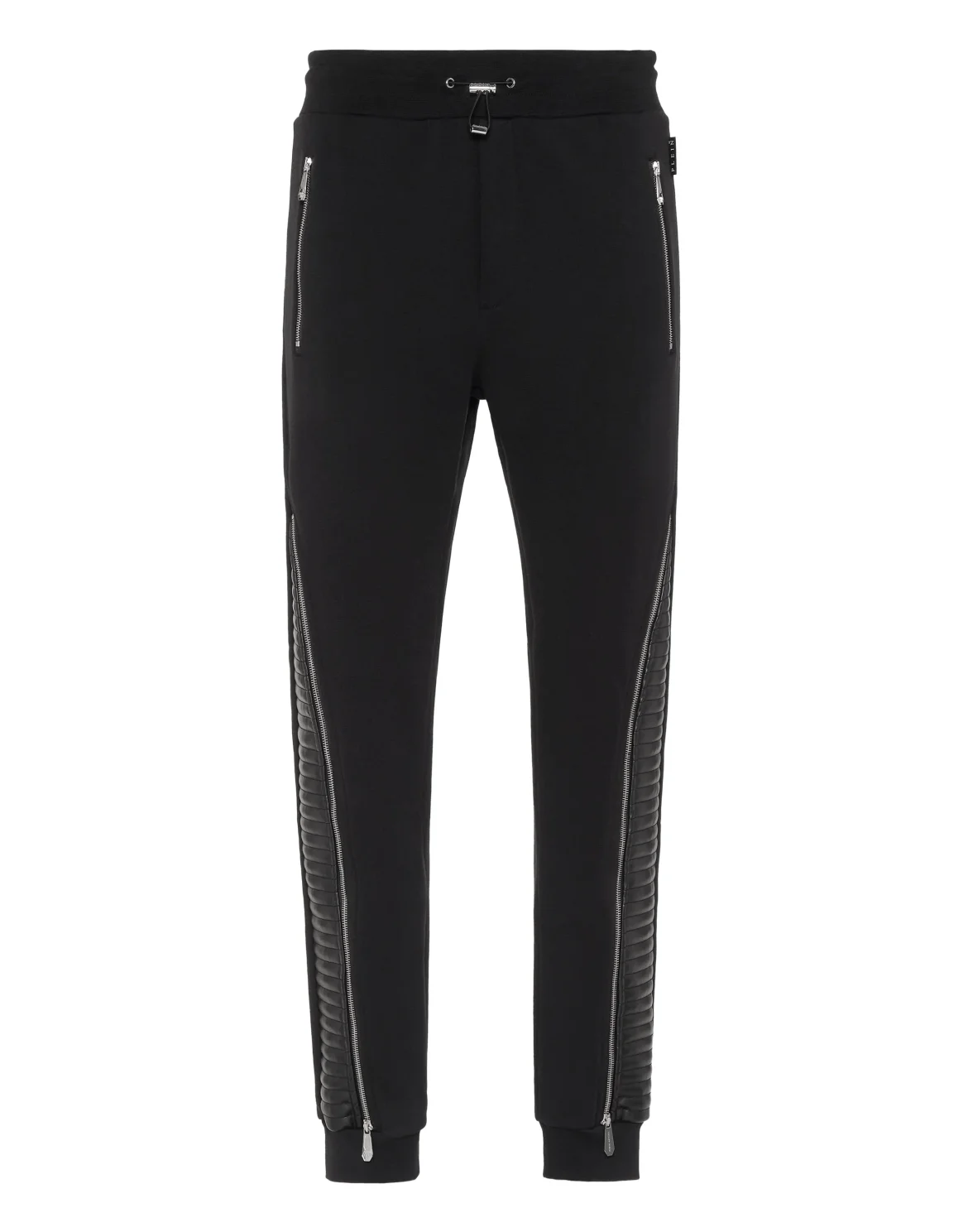 Jogging Trousers With Leather And Nylon Inserts, цвет: Черный