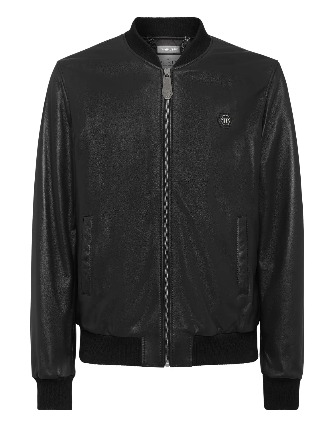 Basic Leather Bomber, цвет: Черный