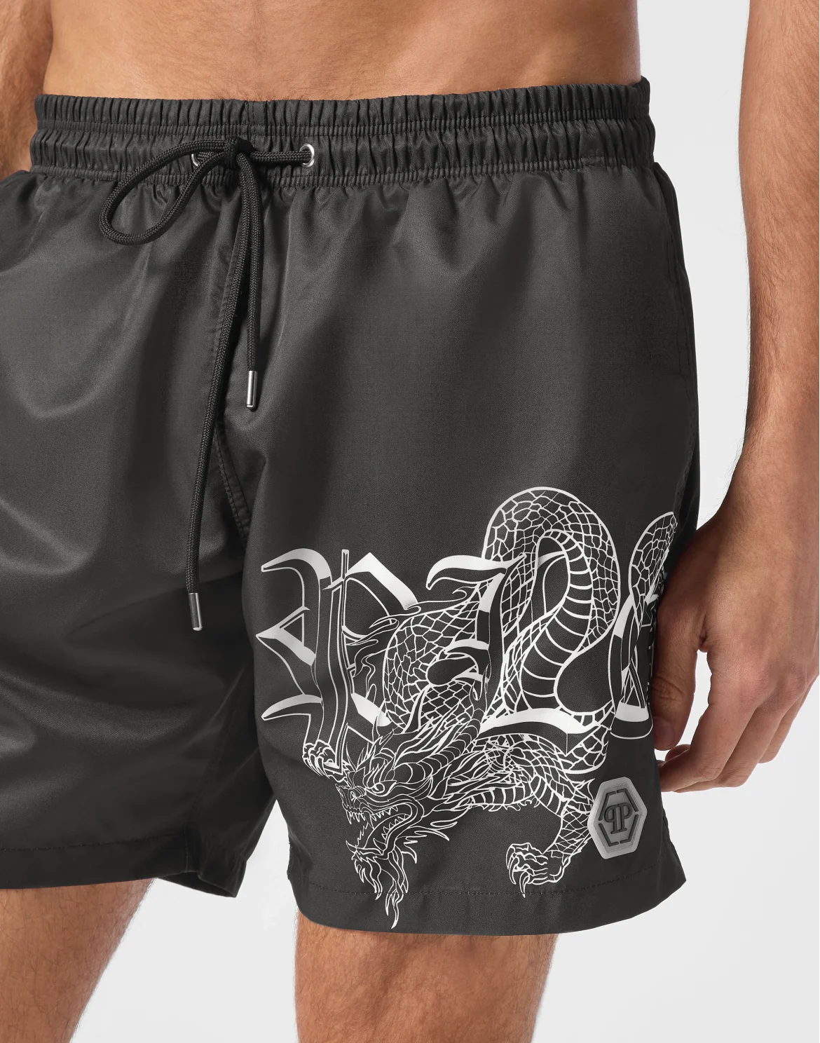 Short Swim Boxer Dragon, цвет: Черный