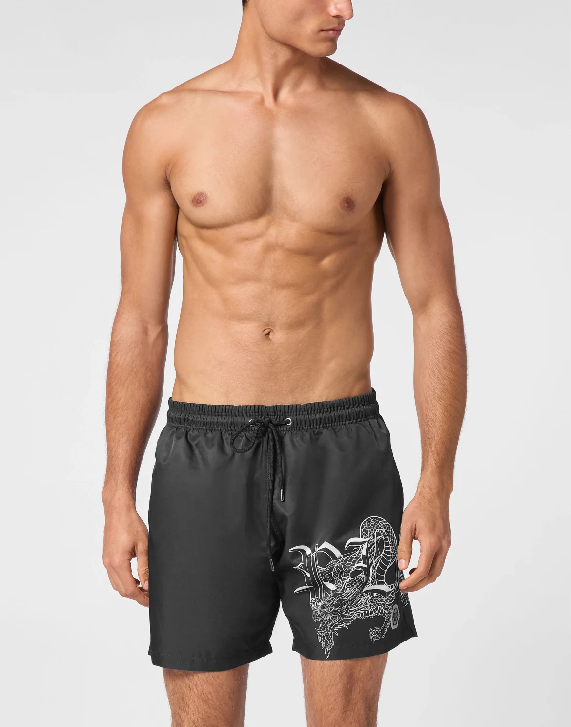 Short Swim Boxer Dragon, цвет: Черный