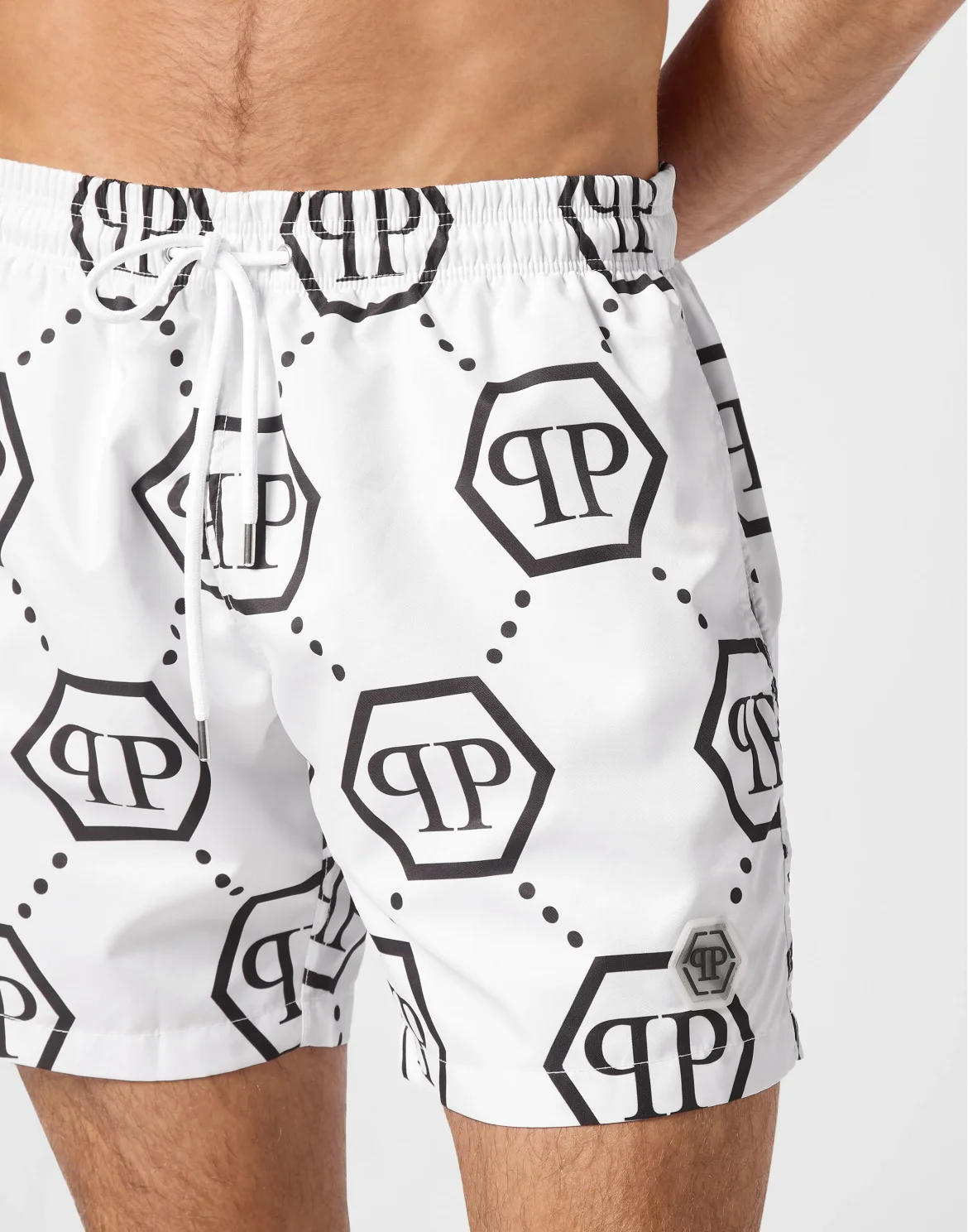 Short Swim Boxer Monogram, цвет: Белый